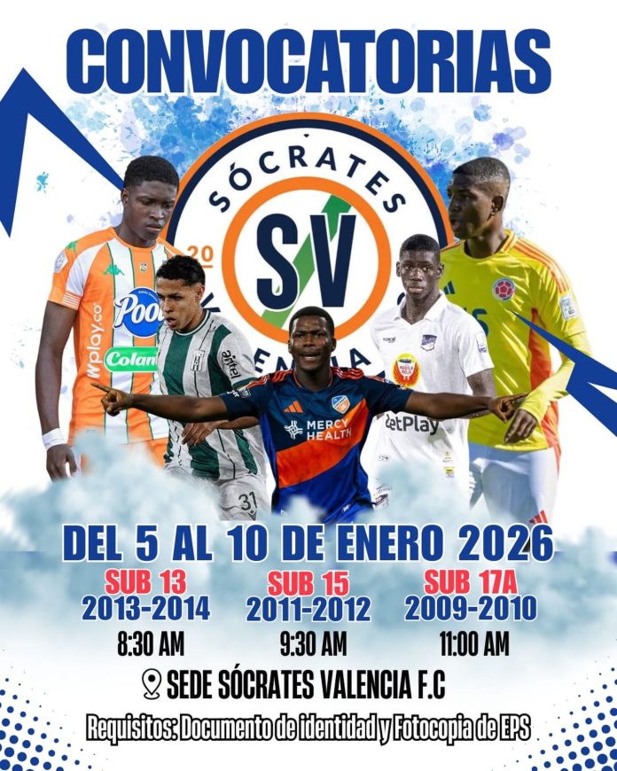 Inician las convocatorias en Sócrates Valencia F.C