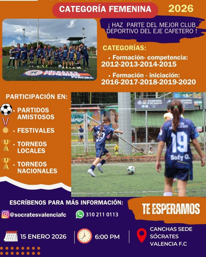 Convocatoria categoría femenina 2026 de Sócrates Valencia F.C
